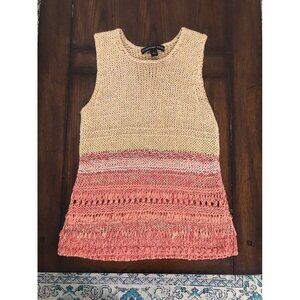 Josephine Chaus Sweater Tank Top Pink Tank Sleeveless Knit Coastal Beach  L